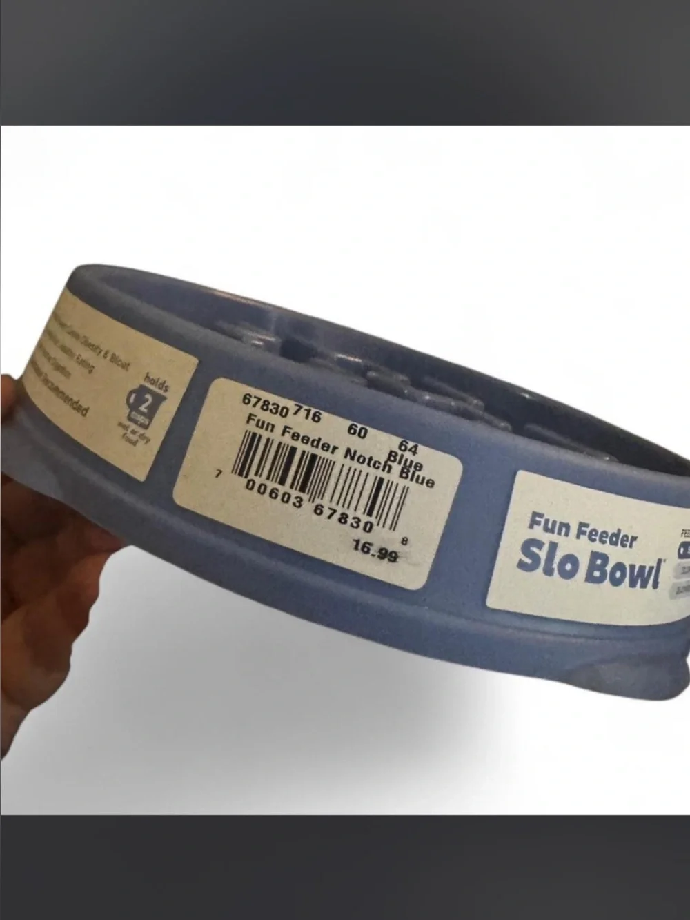 Slow-Feed Dog Bowl - Baby Blue Elevated Non-Slip Design